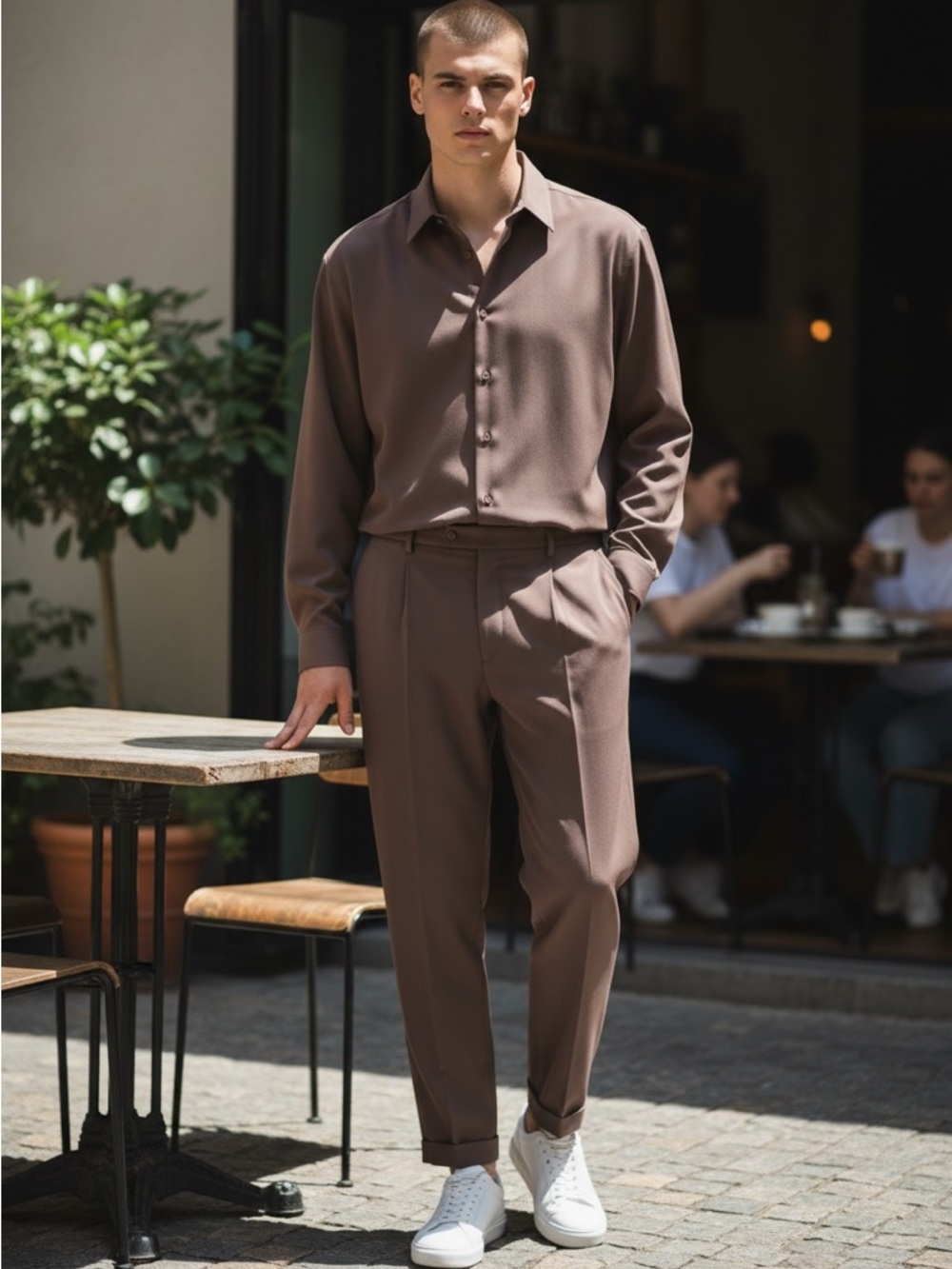 Men's Brown Two-Piece Suit